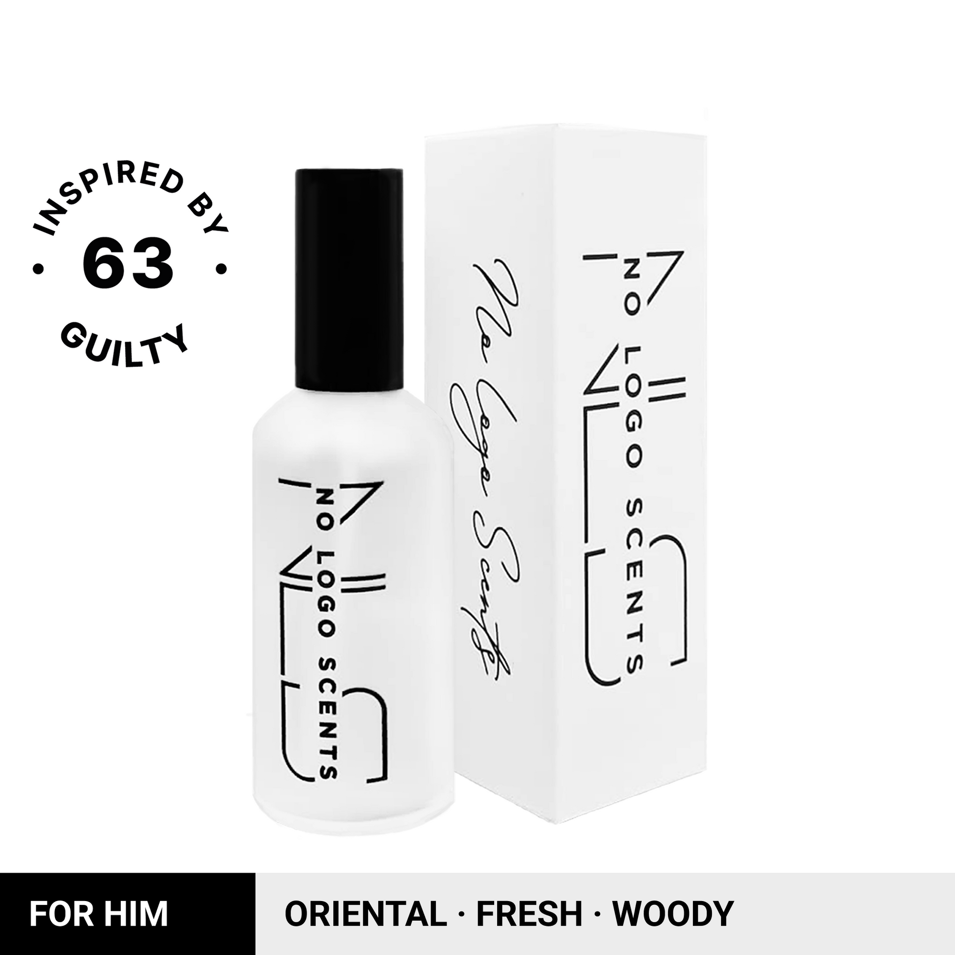 No.63 Guilty inspired men’s perfume dupe by NLS No Logo Scents – long lasting aftershave for daily wear